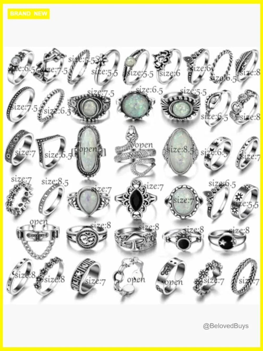 Chunky Gothic Stacking Ring Set Vintage Snake Skull & Star